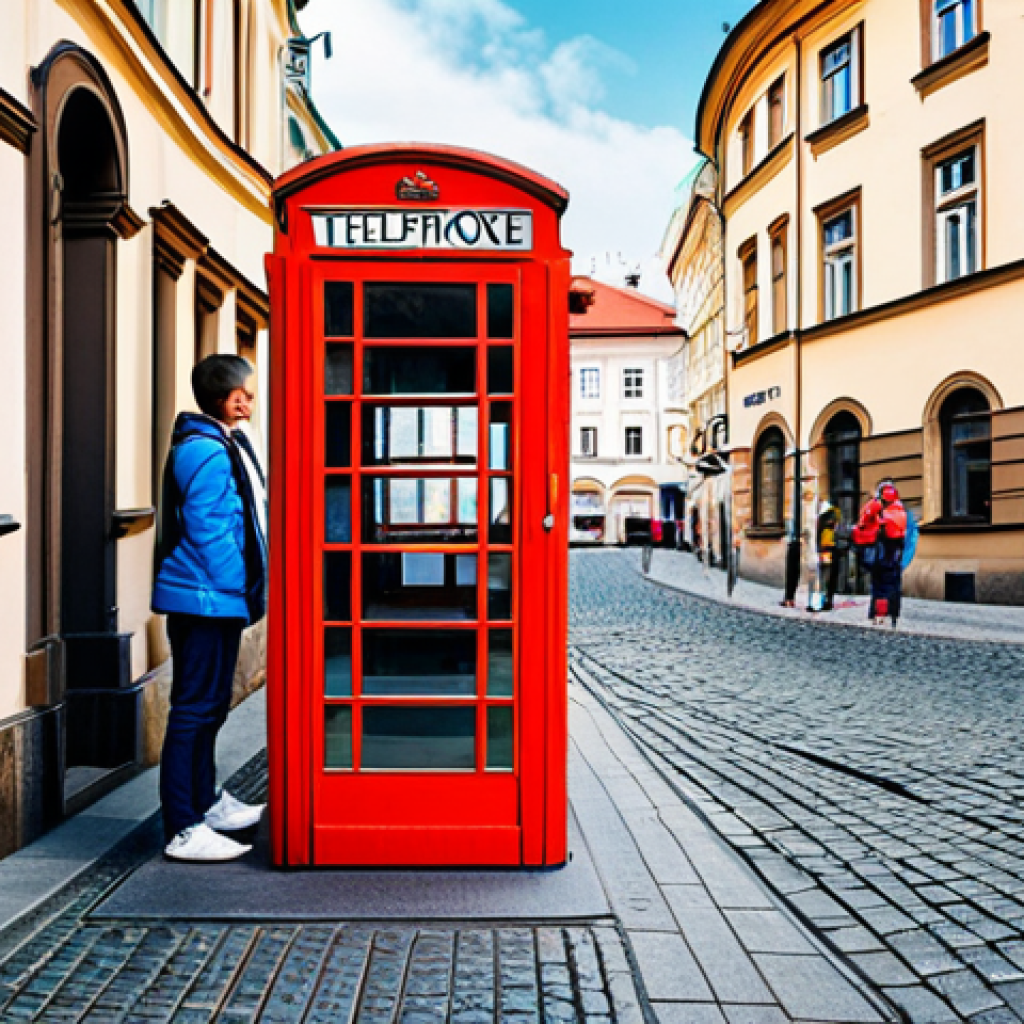 체코와 영국의 교류 - **Prompt:** "A vibrant street scene in Prague, showing a traditional Czech Trdelník stand next to a ...