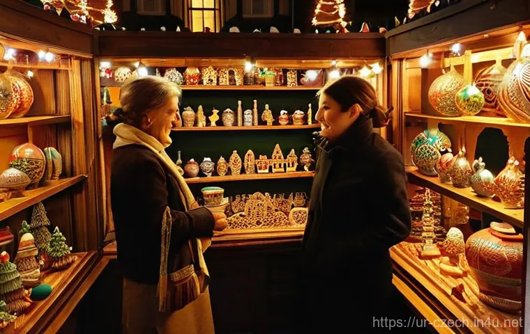 체코의 성탄 마켓 - **Prompt 2: Trdelník and Warm Delights at a Czech Market Stall**
    "A close-up, inviting shot of a...